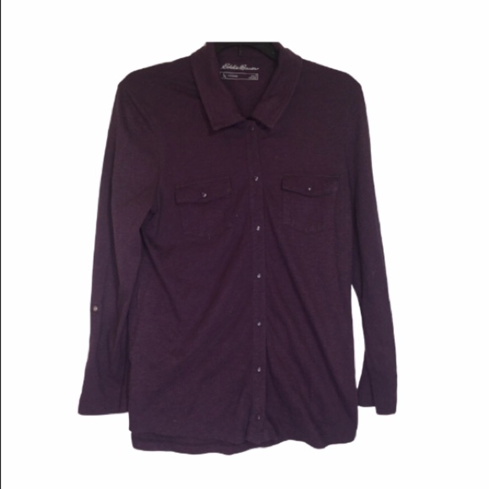 Eddie Bauer  Outdoor maroon collared shirt